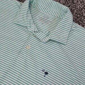 Vineyard Vines Mens XL Charleston SC Performance Polo Golf Striped Embroidered